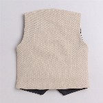 BAESD Boys 3-Piece Striped V-Neck Single-Breasted Suit With Bow