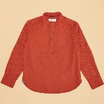 Pantaloons Junior Boys Mandarin Collar Solid Party Shirt