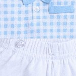 BUMZEE Boys Checked Pure Cotton Leotard With Shorts