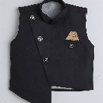 BAESD Boys Printed Shirt And Trousers With Nehru Jacket