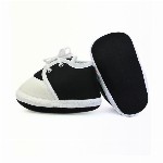 Neska Moda 3 To 12 Months Baby Boys & Baby Girls Cute Soft Cotton Pre-Walker Lace Plain Booties (Toe to Heel Length - 12 cm, Black:White)