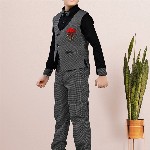 BAESD Boys Checked 3-Pcs Party Suit