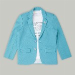 CAVIO Boys Pure Cotton Notched Lapel Collar Single-Breasted Blazer With T-Shirt