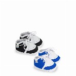 Neska Moda 3 To 12 Months 2 Pair Newborn Unisex Baby Skin Friendly Soft Cotton Lace Shoe Booties (Toe to Heel Length - 12 cm, Blue, Black)