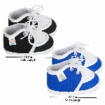 Neska Moda 3 To 12 Months 2 Pair Newborn Unisex Baby Skin Friendly Soft Cotton Lace Shoe Booties (Toe to Heel Length - 12 cm, Blue, Black)
