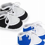 Neska Moda 3 To 12 Months 2 Pair Newborn Unisex Baby Skin Friendly Soft Cotton Lace Shoe Booties (Toe to Heel Length - 12 cm, Blue, Black)