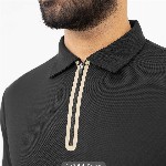 Harfun Men Solid Polo Collar Ziptech T-shirt