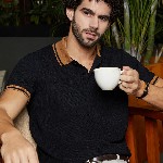 Campus Sutra Men Solid Polo Collar Cotton T-shirt