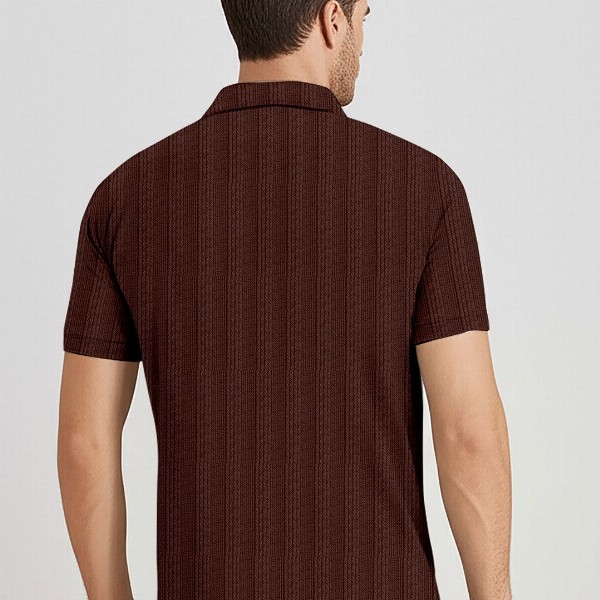 Moda Rapido Men Self Design Polo Collar T-shirt