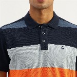 United Colors of Benetton Men Striped Polo Collar Cotton Relaxed Fit T-shirt