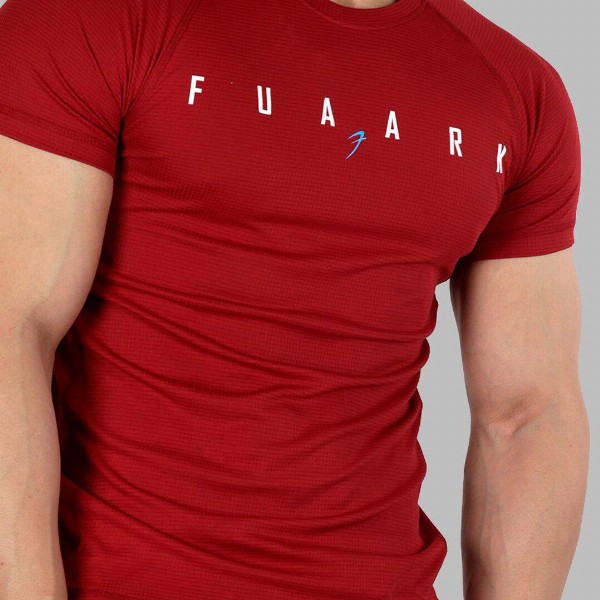 FUAARK Slim Fit Typography Printed Raglan Sleeves Anti Odour  Gym T-shirt