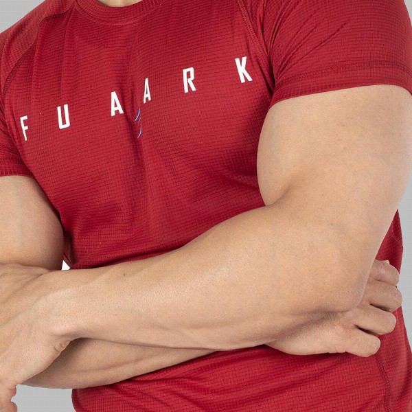 FUAARK Slim Fit Typography Printed Raglan Sleeves Anti Odour  Gym T-shirt