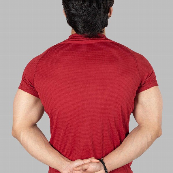 FUAARK Slim Fit Typography Printed Raglan Sleeves Anti Odour  Gym T-shirt