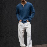 Powerlook Men Solid Round Neck Cotton T-shirt