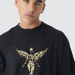 PRONK Men Nirvana Printed Oversized T-shirt