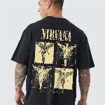 PRONK Men Nirvana Printed Oversized T-shirt