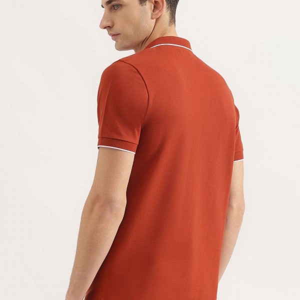 United Colors of Benetton Men Solid Polo Collar Cotton T-shirt