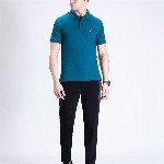 Crocodile Men Solid Polo Collar Cotton T-shirt