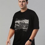 The Roadster Lifestyle Co.Oversized Fit Printed Pure Cotton T-shirt
