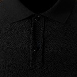 VEIRDO Black Polo Collar Pure Cotton T-shirt