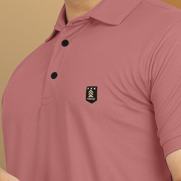 VeBNoR Men Solid Polo Collar T-shirt