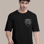 BULLMER Graphic Printed Round Neck Oversized Cotton T-shirt