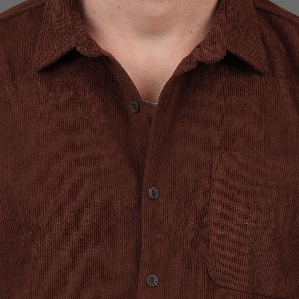 HERE&NOW Slim Fit Long Sleeves Spread Collar Casual Shirt