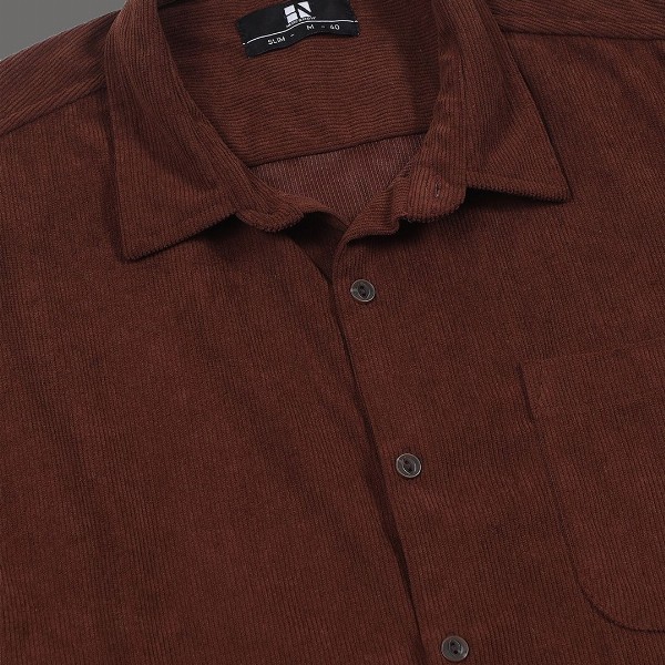 HERE&NOW Slim Fit Long Sleeves Spread Collar Casual Shirt