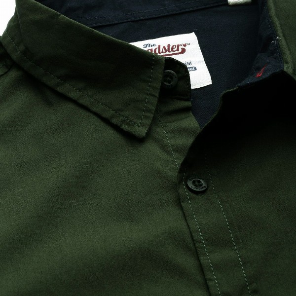 Roadster Men Olive Green Pure Cotton Casual Shirt