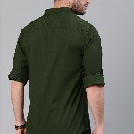 Roadster Men Olive Green Pure Cotton Casual Shirt