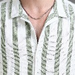 Moda Rapido White Slim Fit Striped Short Sleeves Cotton Casual Shirt