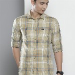 The Indian Garage Co Men Green Regular Fit Tartan Checks Opaque Checked Casual Shirt