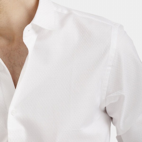 The Collection Classic Slim Fit Geometric Printed Spread Collar Shirt