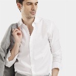 The Collection Classic Slim Fit Geometric Printed Spread Collar Shirt