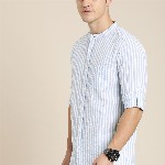 Moda Rapido Men Blue & White Slim Fit Striped Casual Shirt