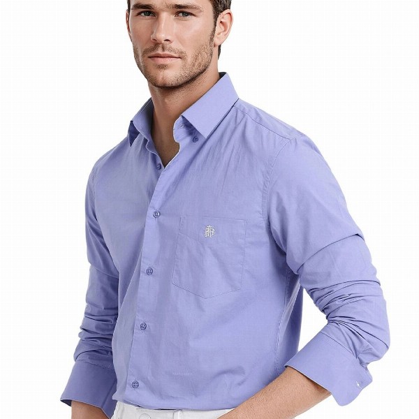 RARE RABBIT Men Comfort Spread Collar Solid Cotton Casual Shirt