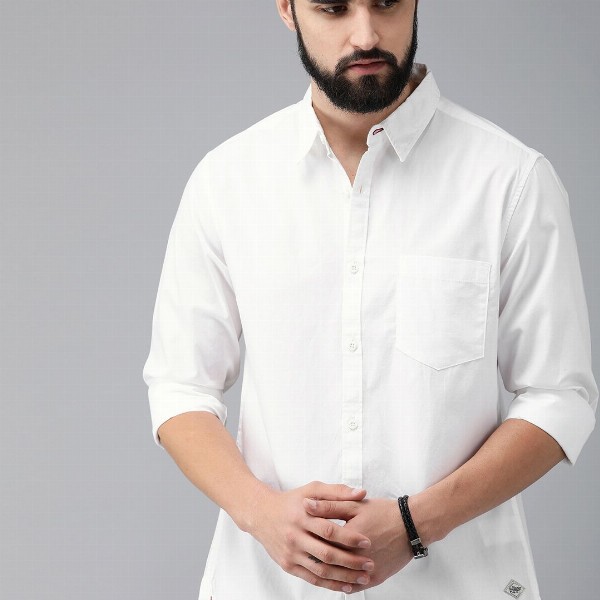 Roadster Men White Casual Shirt
