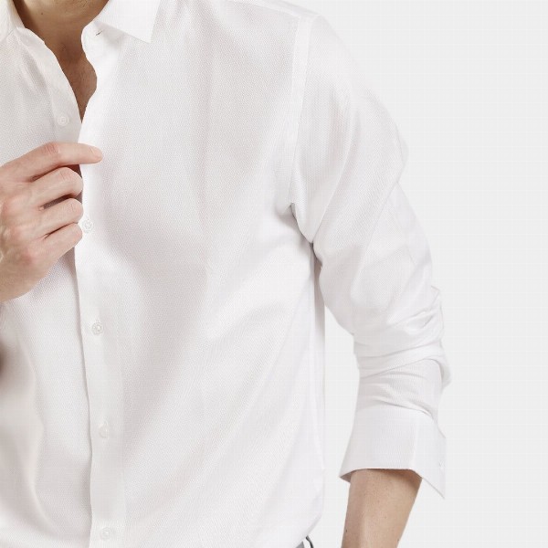 The Collection Spread Collar Long Sleeves Classic Slim Fit Cotton Shirt