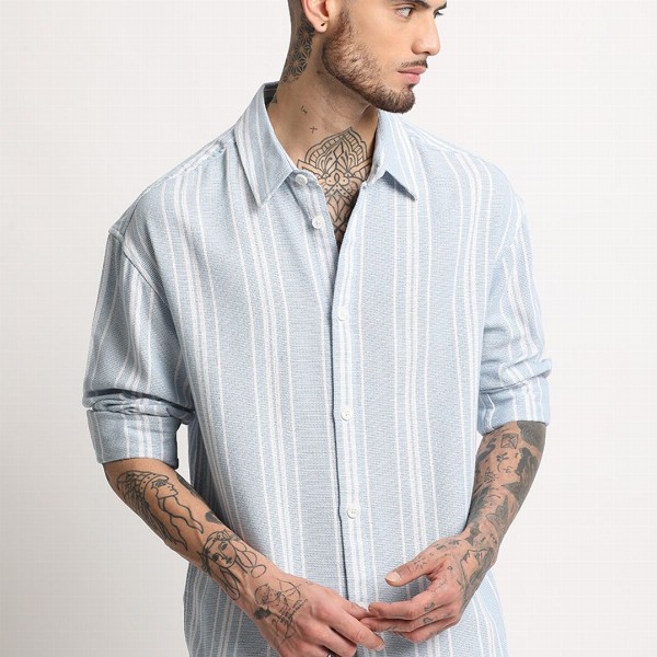 THE BEAR HOUSE Relaxed Opaque Striped Casual Shirt