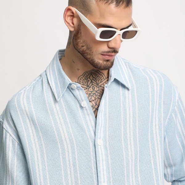 THE BEAR HOUSE Relaxed Opaque Striped Casual Shirt