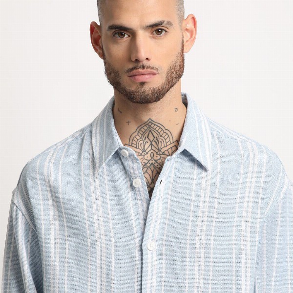 THE BEAR HOUSE Relaxed Opaque Striped Casual Shirt