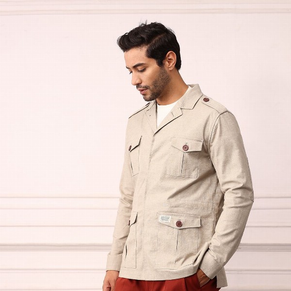 Mr Bowerbird Single-Breasted Tailored Fit Blazer with Shoulder Tabs