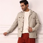 Mr Bowerbird Single-Breasted Tailored Fit Blazer with Shoulder Tabs