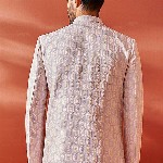 VASTRAMAY Embroidered Slim Fit Jacquard Bandhgala Blazers