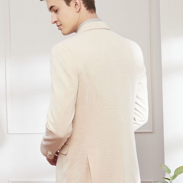 Turtle Striped Notched Lapel Single Breasted Formal Blazer