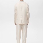 MANGO MAN Notched Lapel Collar Single-Breasted Blazers with Back Slit