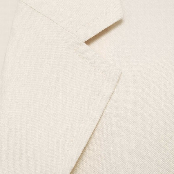 MANGO MAN Notched Lapel Collar Single-Breasted Blazers with Back Slit