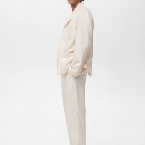 MANGO MAN Notched Lapel Collar Single-Breasted Blazers with Back Slit