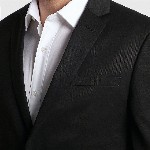 Peter England Men Black Solid Slim-Fit Single-Breasted Blazer