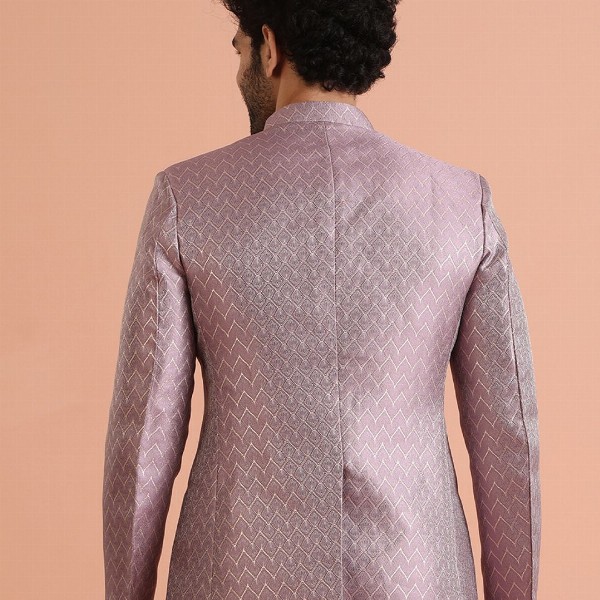 KISAH Men Self Design Jodhpuri Slim Fit Bandhgala Blazer